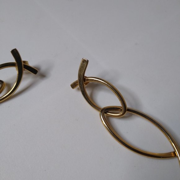 Vintage Metal Dangle Earrings - Picture 2 of 16